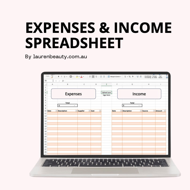 Expenses & Income Spreadsheet – Lauren Beauty
